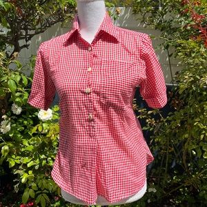 Red and white gingham cowboy shirt
